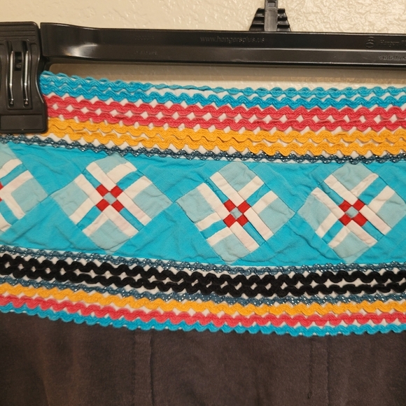 Y2K Free People Mini Skirt Boho Red Turquoise Orange And Grey - Picture 3 of 5